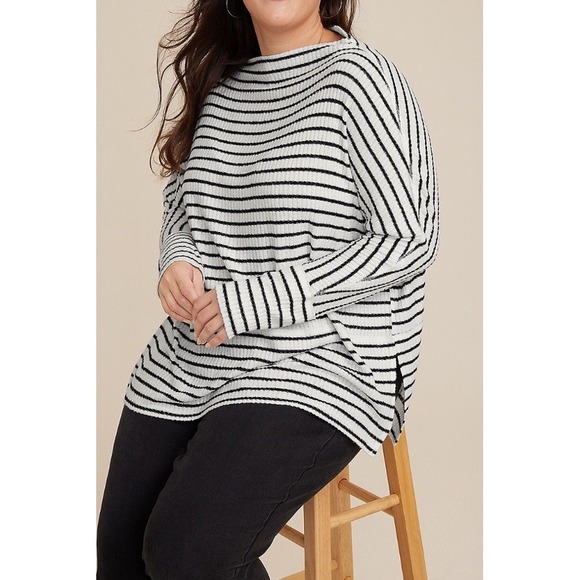 Maurices Sylvan Tunic Top Women Plus Size 2X Striped Long Sleeve Soft Strechy - Picture 1 of 16